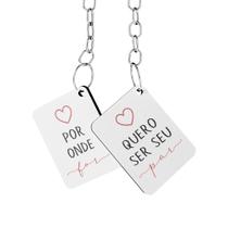 Kit 25 Pares Chaveiro MDF Dia dos Namorados Por onde For , Quero Ser seu Par