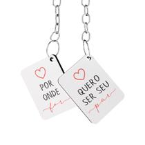 Kit 25 Pares Chaveiro MDF Dia dos Namorados Por onde For , Quero Ser seu Par Kit 25 Pares Chaveiro MDF Dia dos Namorados Por onde For , Quero Ser seu Par