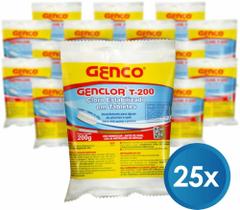 Kit 25 Pastilha Pedra Tablete de Cloro Estabilizado Genclor T-200 Genco Para Piscinas Kit 25 Pastilha Pedra Tablete de Cloro Estabilizado Genclor T-200 Genco Para Piscinas