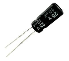 KIT 25 PÇS CAPACITOR ELETROLITICO 10X25V - 10UF X 25V - 105º KIT 25 PÇS CAPACITOR ELETROLITICO 10X25V - 10UF X 25V - 105º