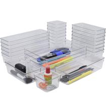 Kit 25 Pçs Organizador de Gaveta Modular Multiuso Porta Maquiagem Talheres Acessórios Universal