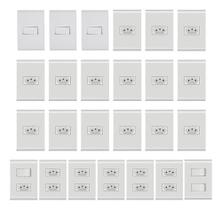 Kit 25 Pçs Tomadas E Interruptores Completo Tramontina Liz Branco Kit 25 Pçs Tomadas E Interruptores Completo Tramontina Liz Branco