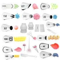 Kit 25 Peças Confeitar Wilton Bicos + Tesoura + Armador + Adaptadores e Sacos
