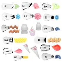 Kit 25 Peças Confeitar Wilton Bicos + Tesoura + Estecas Nf