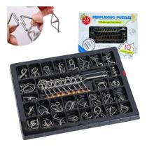 Kit 25 Peças Quebra Cabeça Metal Desafio Enigma Puzzle