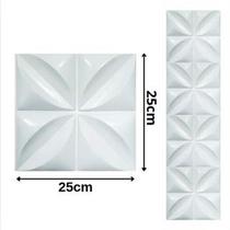 Kit 25 Placas 3D Autoadesiva Revestimento de Parede Premium Pétala 25x25cm