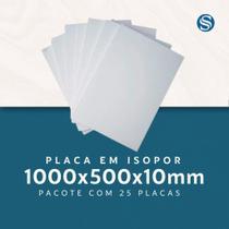 Kit 25 Placas de Isopor EPS P1 1000x500x10mm EPSPack para Construção Civil, Isolamento e Artes Kit 25 Placas de Isopor EPS P1 1000x500x10mm EPSPack para Construção Civil, Isolamento e Artes