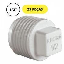 Kit 25 plug roscavel branco pvc rosca 1/2 krona 0293