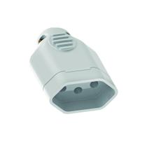 Kit 25 plugue Prensa Fêmea 2 Pinos + Terra Cinza 10A - Ilumi