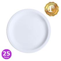 Kit 25 Pratos Brancos Sobremesa Iguaçu Porcelana Germer