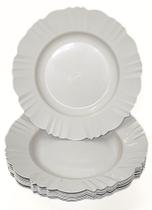 Kit 25 Pratos Pétala Fundo Com Borda Para Refeição Churrasco Festa Jantar Aniversário PRATO REDONDO