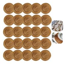 Kit 25 Sousplat Redondo Rattan Bambu Mesa Posta Claro 32cm