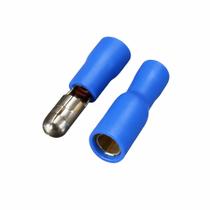 Kit 25 Terminal Bala Macho e Femea Pré Isolado 1,5 a 2,5mm Azul