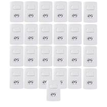 Kit 25 unidades - mg b3 conj 1 tom. 2p+t 20a + 1 int. simples 10a 4x2 branco (19474)
