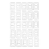 Kit 25 Unidades - MG B3 Placa 4x2 3 Postos Horizontal Branco Kit 25 Unidades - MG B3 Placa 4x2 3 Postos Horizontal Branco