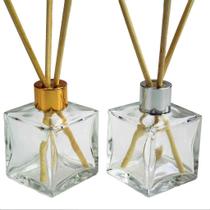 Kit 25 Vidros Cubo 50ml Com Tampas Luxo Para Aromatizador Difusor + Varetas