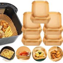 Kit 250 Cesto Forro Forma Quadrada Descartável Air Fryer Antiaderente Nao Suja Papel Protetor - PREMIUM