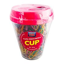 Kit 250 Clips Coloridos Para Papel N2/0 Com Copo Magnético