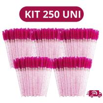 Kit 250 Escovinhas De Cílios Sobrancelha Glitter Extensão e Alongamento Descartável