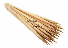 Kit 250 Espetos De Churrasco Espetinhos Vareta Palito Bambu Natural 30cm