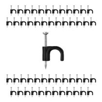 Kit 250 Fixadores De Fios E Cabos Paralelos Coaxial Preto 10mm