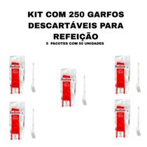 Kit 250 garfos refeição prafesta - 5 pacotes Kit 250 garfos refeição prafesta - 5 pacotes