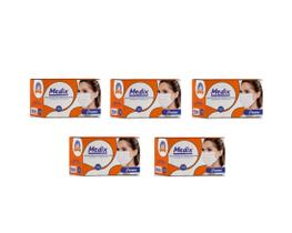 KIT 250 Máscara Cirúrgica Descartável Tripla elástico - MEDIX
