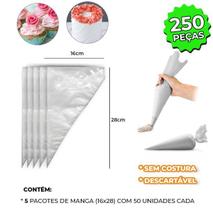 Kit 250 Saco/Manga de Confeitar Descartável Pequeno 28cm