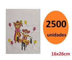 Kit 2500 Sacos de Plástico p/ Palhaço Dia das Crianças 16x26