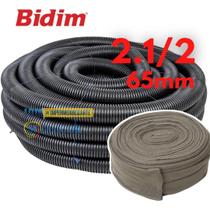 Kit 25M Tubo Dreno Corrugado + Camisa Geotextil 2.1/2 65Mm