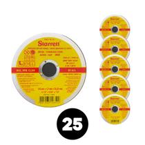 Kit 25un Disco Abrasivo de corte Starret Inox 80m/s 115x1x22 Kit 25un Disco Abrasivo de corte Starret Inox 80m/s 115x1x22