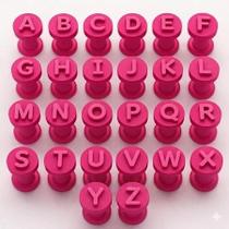 Kit 26 Carimbo Letras Alfabeto Marcador Para Brigadeiro Doce confeitaria festas