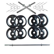 Kit 26 Kg Anilhas e Barras de Supino e Halteres - 2M Kit 26 Kg Anilhas e Barras de Supino e Halteres - 2M