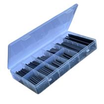 Kit 265 Espaguete Isolante Preto Tubo Termo Retrátil Estojo