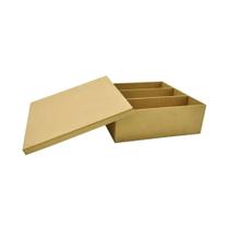 Kit 27 Caixa para Mini Vinho 2 Divisorias 24x24x8 Mdf Madeira