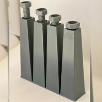 Kit 28 Pés Plásticos Pirâmide 17 cm Cinza Para Armário M02 Balcão Móveis Cozinha - Inoviza Kit 28 Pés Plásticos Pirâmide 17 cm Cinza Para Armário M02 Balcão Móveis Cozinha - Inoviza