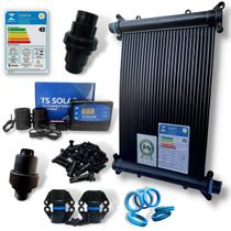 Kit 28 Placas Coletoras 4mt - Aquecedor Solar Piscinas com 33,5m² / 47.000 Litros + Controlador de Temperatura e Válvulas