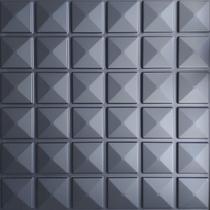 Kit 28 Placas Painel Decorativa Revestimento Cor Preta 7 M²