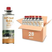 Kit 28 refil cartucho gás butano para maçarico culinário e fogareiro camping globalmix 227g solda