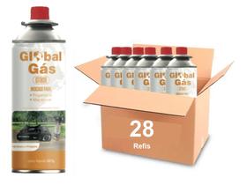 Kit 28 refil cartucho gás butano para maçarico culinário e fogareiro camping globalmix 227g solda
