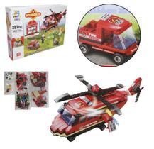 Kit 283 Blocos para Montar 2 Veículos + 1 Prédio + 1 Arvore + 2 Bombeiros em Missão Resgate Kit 283 Blocos para Montar 2 Veículos + 1 Prédio + 1 Arvore + 2 Bombeiros em Missão Resgate