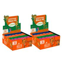 Kit 2cx Apontador de lápis retangular bloco 4cm com 24 unidades