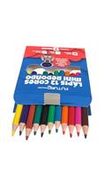 Kit 2cxs Mini Lápis de cor 12 cores 9cm infantil resistente