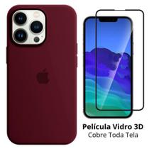 Kit 2em1 Compatível Com iPhone 14 Pro - Capa Capinha Case + Película De Vidro 3D Full Cover