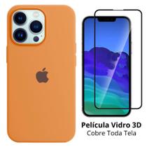 Kit 2em1 Compatível Com iPhone 14 Pro - Capa Capinha Case + Película De Vidro 3D Full Cover