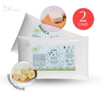 Kit 2Kg Base Glicerinada Para Sabonetes Branca ou Transparente Hipoalergênica 100% Vegetal - V&G