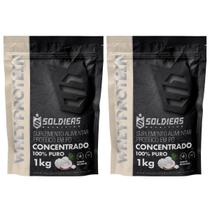 Kit: 2kg Whey Protein Concentrado - 100% Importado - Soldiers Nutrition