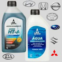 kit 2L- 1 Aditivo Radiador Híbrido HT-A Azul Concentrado Original Tirreno + 1 Àgua desmineralizada Hyundai Honda Toyota