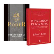 Kit 2livros, As 48 leis do Poder + O Investidor de Bom Senso, Clássico Sobre Multiplicar Riqueza e Solucionar Problemas Financeiros