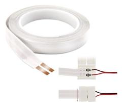 Kit 2mts Fita Elétrica 2 Vias 10a + 2 Conectores Conecta Kit 2mts Fita Elétrica 2 Vias 10a + 2 Conectores Conecta